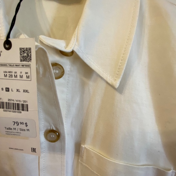 Zara White dress with buttons - Picture 4 of 5